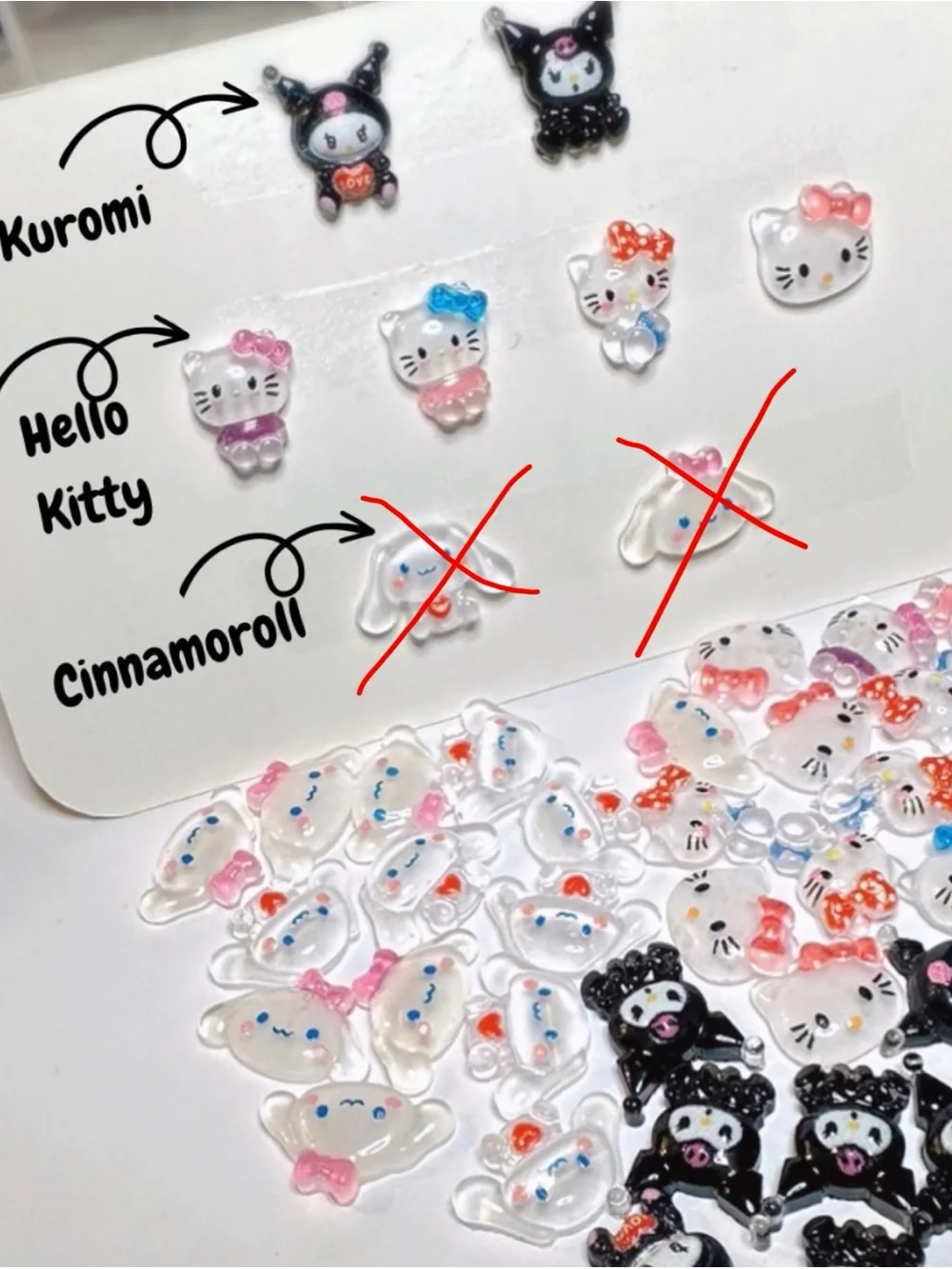 🎀 Kawaii Kitty 3D Resin Nail Charms – Assorted Nail Art Decorations (Sealed Bag)